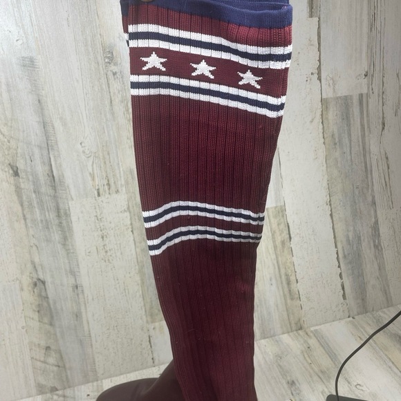 Cape Robbin Metis Burgundy Thigh High Ribbed Sock Boots size 8.5 Preppy Quirky - Picture 3 of 10